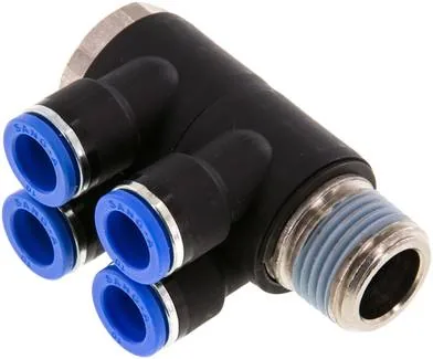 IQSLV4 1210, Nástrčný vícenásobný rozdělovač, 4násobný R 1/2"-10 mm, IQS standard