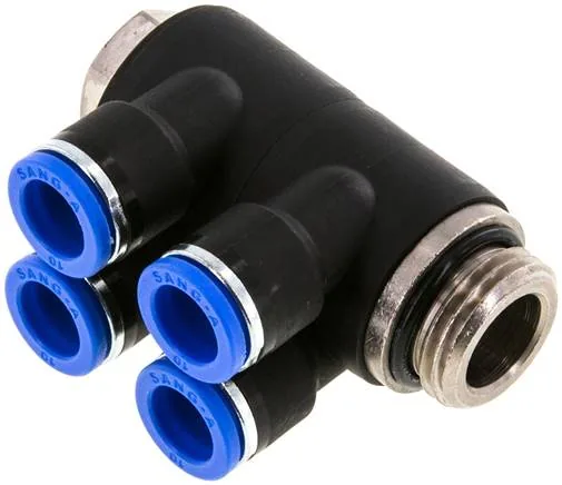 IQSLV4 1210 G, Nástrčný vícenásobný rozdělovač, 4násobný G 1/2"-10 mm, IQS standard