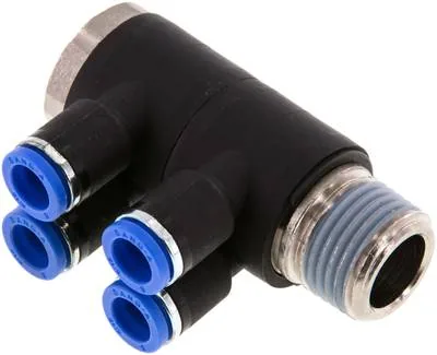 IQSLV4 128, Nástrčný vícenásobný rozdělovač, 4násobný R 1/2"-8 mm, IQS standard
