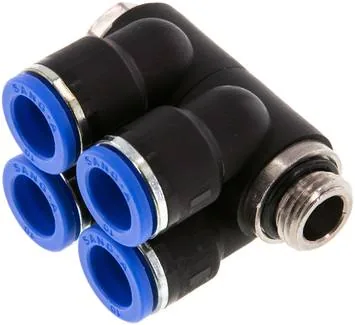 IQSLV4 1410 G, Nástrčný vícenásobný rozdělovač, 4násobný G 1/4"-10 mm, IQS standard