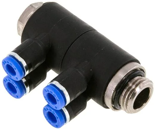 IQSLV4 144 G, Nástrčný vícenásobný rozdělovač, 4násobný G 1/4"-4 mm, IQS standard