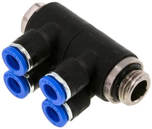 IQSLV4 146 G, Nástrčný vícenásobný rozdělovač, 4násobný G 1/4"-6 mm, IQS standard
