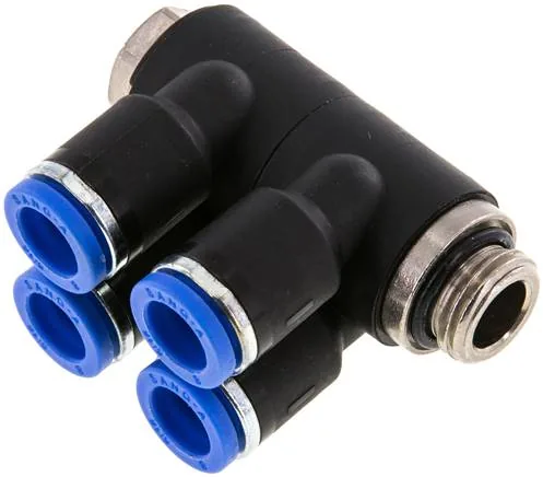 IQSLV4 148 G, Nástrčný vícenásobný rozdělovač, 4násobný G 1/4"-8 mm, IQS standard
