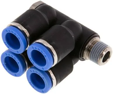 IQSLV4 188, Nástrčný vícenásobný rozdělovač, 4násobný R 1/8"-8 mm, IQS standard