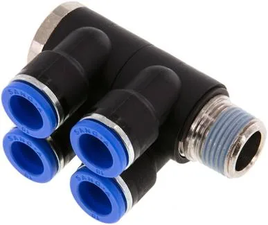 IQSLV4 3810, Nástrčný vícenásobný rozdělovač, 4násobný R 3/8"-10 mm, IQS standard