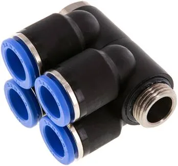 IQSLV4 3812 G, Nástrčný vícenásobný rozdělovač, 4násobný G 3/8"-12 mm, IQS standard