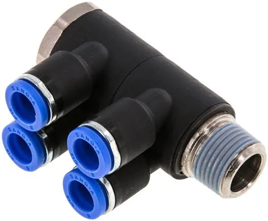 IQSLV4 388, Nástrčný vícenásobný rozdělovač, 4násobný R 3/8"-8 mm, IQS standard