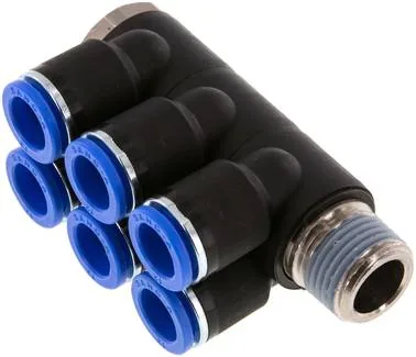 IQSLV6 1212, Nástrčný vícenásobný rozdělovač, 6násobný R 1/2"-12 mm, IQS standard
