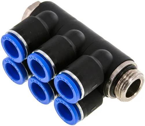 IQSLV6 1212 G, Nástrčný vícenásobný rozdělovač, 6násobný G 1/2"-12 mm, IQS standard