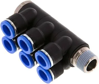IQSLV6 3810, Nástrčný vícenásobný rozdělovač, 6násobný R 3/8"-10 mm, IQS standard
