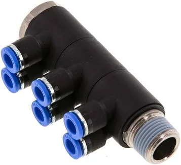 IQSLV6 386, Nástrčný vícenásobný rozdělovač, 6násobný R 3/8"-6 mm, IQS standard