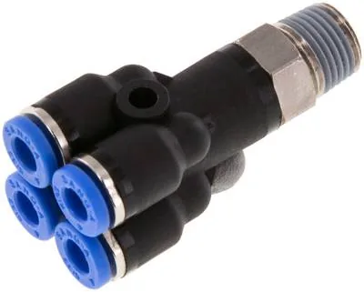 IQSQ 184, Nástrčný vícenásobný rozdělovač R 1/8"-4 mm, IQS standard