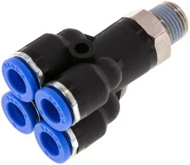 IQSQ 186, Nástrčný vícenásobný rozdělovač R 1/8"-6 mm, IQS standard