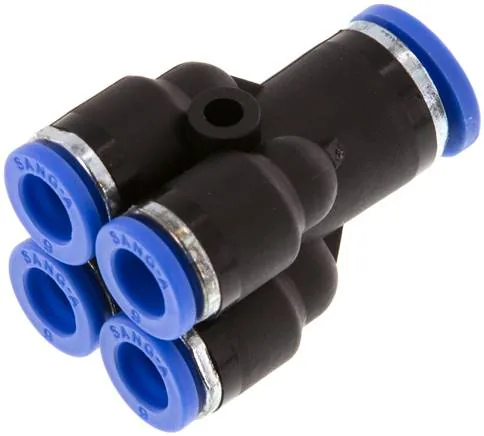 IQSQ 8060, Nástrčný vícenásobný rozdělovač 8 mm-6 mm, IQS standard