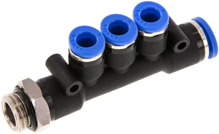 IQST3 1486 G, Nástrčný vícenásobný rozdělovač G 1/4"-8 mm-6 mm, IQS standard