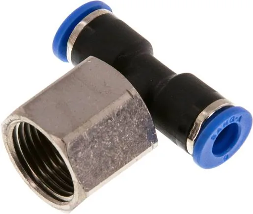 IQSTFF 386, T-nástrčná spojka, vnitřní závit G 3/8"-6 mm, IQS standard