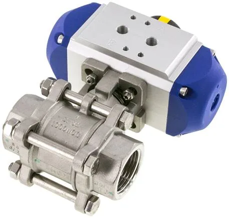 KH 10 P ES-V, Pneumatický kulový kohout z nerezové oceli, G 1", dvojčinný, těsnění FKM
