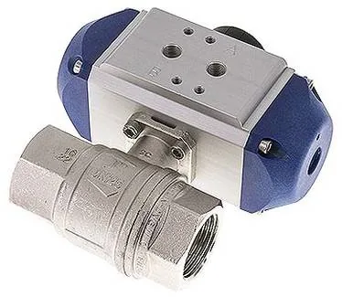 KH 10 P FO-V, Pneumatický kulový kohout mosazný, G 1", Otevírací pružina, těsnění FKM