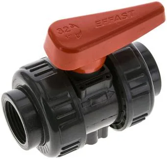 KH 10 PVCEPDM, Kulový kohout, PVC-U / EPDM, Rp 1" (průmyslové provedení)