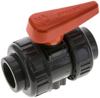 KH 10 PVCFKM, Kulový kohout, PVC-U / FKM, Rp 1" (průmyslové provedení)