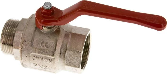 KH 112 B IA, Mosazný kulový kohout, krátký, G 1-1/2" (AG/IG), -0,9 až 30 bar