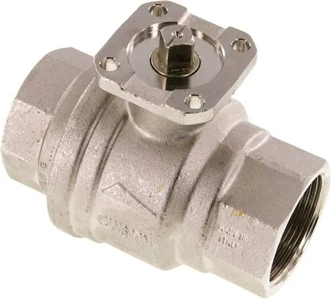 KH 112 F MS, Mosazný kulový kohout, přímá/montážní příruba, G 1-1/2", -0,9 až 40 bar