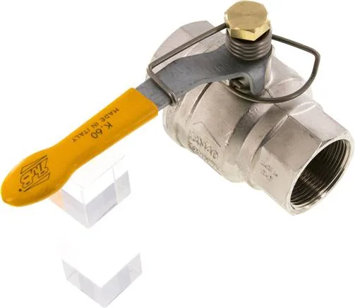KH 112 FS, Mosazný kulový kohout, G 1-1/2", -0,98 až 40 bar, s uzavírací pružinou