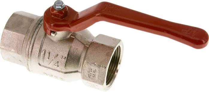 KH 114, Mosazný kulový kohout, Rp 1-1/4", -0,9 až 30 bar, plný průchod