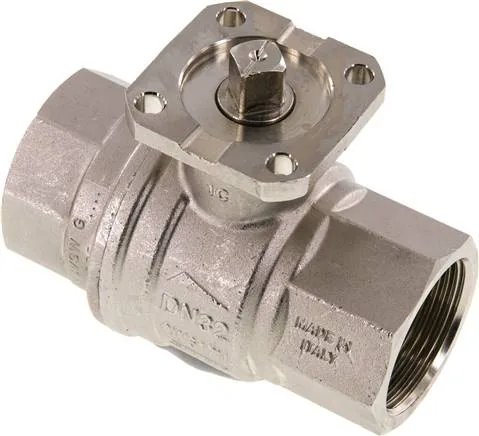 KH 114 F MS, Mosazný kulový kohout, přímá/montážní příruba, G 1-1/4", -0,9 až 40 bar