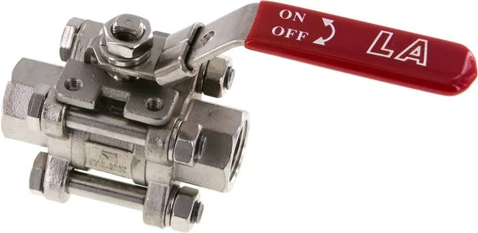 KH 123 ES E-NPT, 3dílný kulový kohout z nerezové oceli, NPT 1/2", 0 až 63 bar