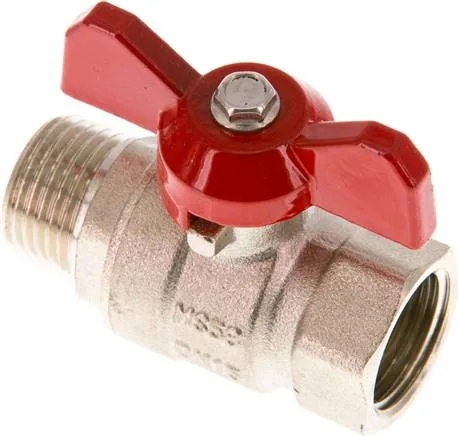 KH 12 B IA E-KN, Mosazný kulový kohout, Eco-Line, R 1/2" / Rp 1/2", 0 až 25 bar