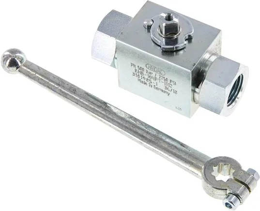 KH 12 HD-NPT, Vysokotlaký kulový kohout, ocel, NPT 1/2", 0 až 500 bar