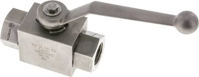 KH 12 HD ES, Vysokotlaký kulový kohout, nerezová ocel, G 1/2", -0,999 až 500 bar
