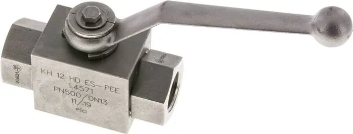 KH 12 HD ES-PEE, Vysokotlaký kulový kohout, nerezová ocel, G 1/2", -0,999 až 500 bar