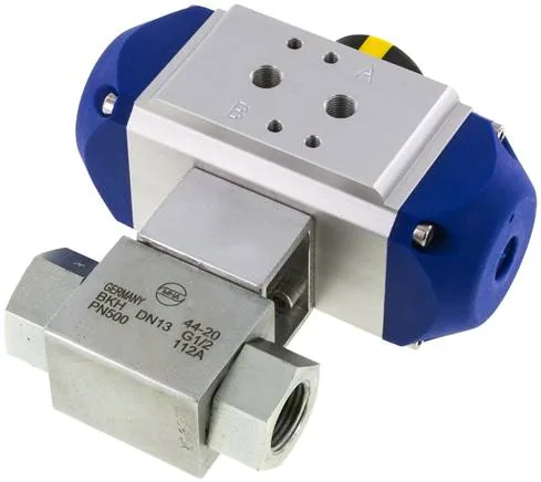 KH 12 HD P, Pneumatický vysokotlaký kulový kohout, dvojčinný, G 1/2", Ocel pozinkovaná