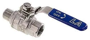 KH 12 IA ES E, Kulový kohout z nerezové oceli, lehký, R 1/2" / Rp 1/2", 0 až 63 bar