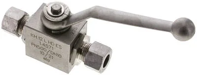 KH 12 L HD ES, Vysokotlaký kulový kohout, nerezová ocel, 12 L (M18x1,5), -0,999 až 315 bar