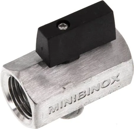 KH 12 MK ES, Kulový kohout z nerezové oceli miniaturní G 1/2" vnitřní závit, PN 25