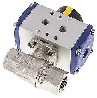 KH 12 P-V, Pneumatický kulový kohout mosazný, G 1/2", dvojčinný, těsnění FKM
