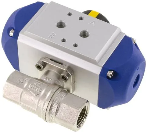 KH 12 P FS-V, Pneumatický kulový kohout mosazný, G 1/2", Uzavírací pružina, těsnění FKM