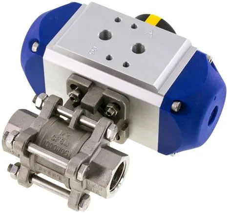 KH 12 P FS ES, Pneumatický kulový kohout z nerezové oceli, G 1/2", Pružina – zavírající