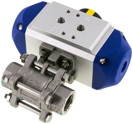 KH 12 P FS ES-V, Pneumatický kulový kohout z nerezové oceli, G 1/2", Uzavírací pružina, těsnění FKM