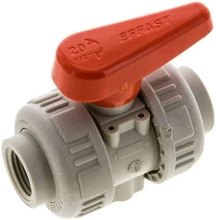 KH 12 PPFKM, Kulový kohout, PP-H / FKM, Rp 1/2" (průmyslové provedení)