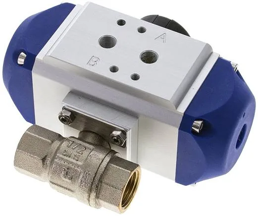 KH 12 TW P FO, Pneumatický kulový kohout pitné vody, Rp 1/2", Pružina – otevírající