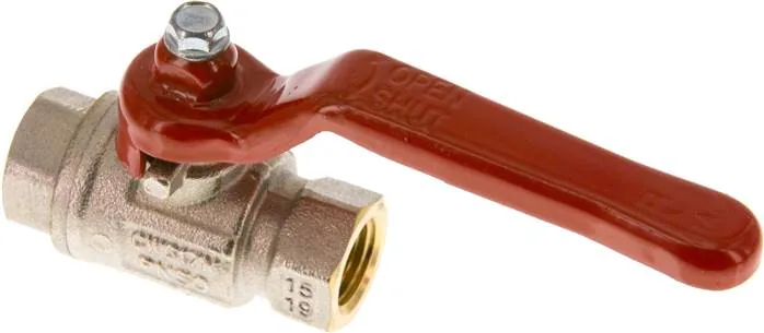 KH 14, Mosazný kulový kohout, Rp 1/4", -0,9 až 50 bar, plný průchod