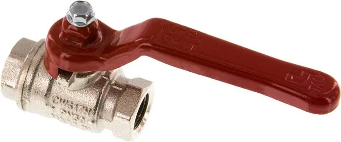 KH 14 B, Mosazný kulový kohout, krátký, G 1/4", -0,9 až 50 bar, plný průchod