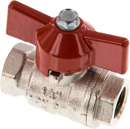 KH 14 B KN, Mosazný kulový kohout, krátký, G 1/4", -0,9 až 50 bar, plný průchod