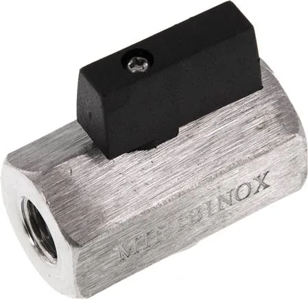 KH 14 MK ES, Kulový kohout z nerezové oceli miniaturní G 1/4" vnitřní závit, PN 25