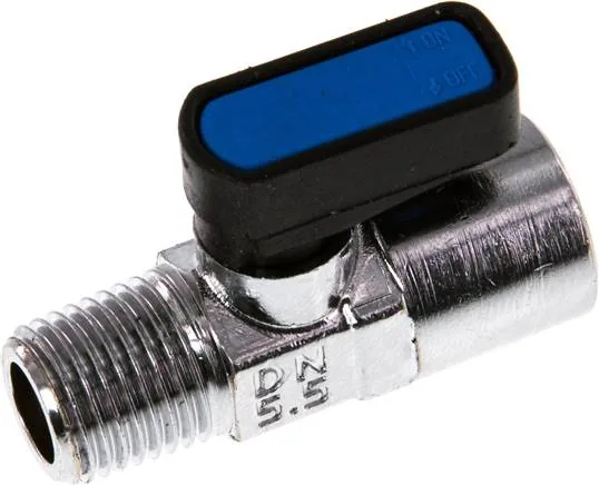 KH 14 MKIAC, Mosazný kulový kohout miniaturní Rp 1/4"-R 1/4" (AG), PN 20
