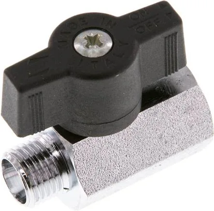 KH 14 MKIAHE, Mosazný kulový kohout miniaturní G 1/4" vnitřní závit/Vnější závit, PN 15